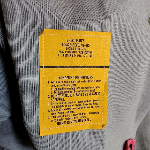 Mens Vintage Garrison Collection Long Sleeve Shirt Size 15 X 30/31 Green Uniform - Picture 4 of 5